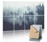 VEVOR Paneles Acústicos Artísticos, 8 uds, 400 x 300 x 10 mm, Baldosas de Pared Insonorizadas, Absorbentes de Sonido Decorativos Autoadhesivos para el Hogar, Oficina, Estudio, Teatro, Bosque Oscuro