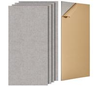 VEVOR Paneles Acústicos Autoadhesivos, 5 uds, 1200 x 600 x 10 mm, Espuma Insonorizada, Fibra Poliéster, Alta Densidad, para el Hogar, Estudio, Oficina, Teatro, Camello, Rayas, Estética y práctica
