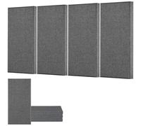 VEVOR Paneles Acústicos de Fibra de Vidrio, Paneles de Absorción de Sonido, Insonorizados Autoadhesivos, para Estudios, Oficinas, Cine en Casa, Salas de Reuniones, Gris, 600 x 300 x 50 mm, 4 uds