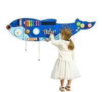VEVOR Paneles de Actividades de Pared con Forma de Orca, 12 Actividades, Juguete Sensorial de Pared Montessori para Niños de 3 a 12 Años para Salas de Juegos Infantiles y Aulas de Guardería