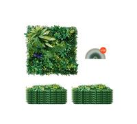 VEVOR Paneles de Césped Artificial para Pared 12 Piezas 50x50 cm Césped Verde con Combinación 3D para Decoración Verde Interior y Exterior Cobertura de Valla de Hiedra para Jardín, Patio, Terraza