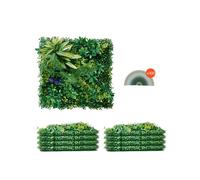 VEVOR Paneles de Césped Artificial para Pared 8 Piezas 50x50 cm Césped Verde con Combinación 3D para Decoración Verde Interior y Exterior Cobertura de Valla de Hiedra para Jardín, Patio, Terraza