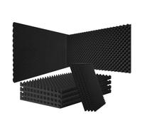 VEVOR Paneles de Espuma Acústica 1200 x 600 x 50 mm Paneles de Pared Insonorizados con Diseño de Huevo, Resistentes al Fuego, Paneles Absorbentes de Sonido a Paredes y Techos de Estudio, Negro, 2 uds