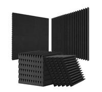 VEVOR Paneles de Espuma Acústica 30,5 x 30,5 x 5 cm, Paneles de Pared Insonorizados de Alta Densidad, Paneles Acústicos, Absorbentes de Sonido a Paredes y Techos Estudios, 50 uds