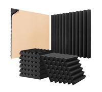 VEVOR Paneles de Espuma Acústica 300 x 300 x 50 mm, Paneles de Pared Insonorizados Adhesivos de Alta Densidad, Resistentes al Fuego, Paneles Absorbentes de Sonido a Paredes y Techos Estudios, 24 uds