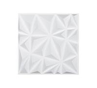 VEVOR Paneles de Pared 3D, de Diamante Minimalistas de Arte Moderno de PVC, con Acento de Cobertura de 2,97 m², para Techo, Dormitorio, Sala de Estar, Blanco Mate, 300 x 300 x 25,1 mm, 33 uds