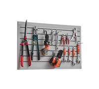 VEVOR Paneles de Pared de Listones 1225 x 645 x 20 mm, Panel de Listones de Garaje de PVC Diseño Modular con Estructura de Acoplamiento y Corte de Bricolaje para Almacenamiento y Exhibición, Gris