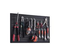 VEVOR Paneles de Pared de Listones 1225 x 645 x 20 mm, Panel de Listones de Garaje de PVC Diseño Modular con Estructura de Acoplamiento y Corte de Bricolaje para Almacenamiento y Exhibición, Negro