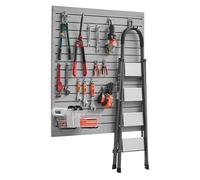 VEVOR Paneles de Pared de Listones 1230 x 1235 x 20 mm, Panel de Listones de Garaje de PVC Diseño Modular con Estructura de Acoplamiento y Corte de Bricolaje para Almacenamiento y Exhibición, Gris
