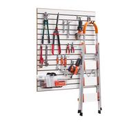 VEVOR Paneles de Pared de Listones 1220 x 1220 x 18 mm, Panel de Listones de Garaje de MDF Diseño Modular con Estructura de Acoplamiento y Corte de Bricolaje para Almacenamiento y Exhibición, Blanco