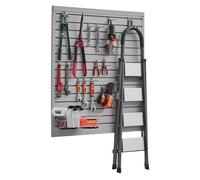 VEVOR Paneles de Pared de Listones 1230 x 1235 x 20 mm, Panel de Listones de Garaje de PVC Diseño Modular con Estructura de Acoplamiento y Corte de Bricolaje para Almacenamiento y Exhibición, Gris