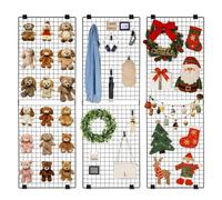 VEVOR Paneles de Pared de Rejilla, 610 x 11 x 1828 mm, 3 Unidades, Estante de Exhibición de Arte Montado en la Pared de Acero al Carbono, Tablero de Notas de Pared para Fotos, Decoración, Negro