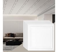 VEVOR Paneles de Techo de Poliestireno 16 Piezas Paneles de Techo de Plástico para Pegar 503x503 mm Instalación Fácil Revestimiento de Techo de Sótano para Decoración del Hogar, Oficina, Blanco