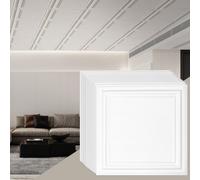 VEVOR Paneles de Techo de Poliestireno 96 Piezas Paneles de Techo de Plástico para Pegar 503x503 mm Instalación Fácil Revestimiento de Techo de Sótano para Decoración del Hogar, Oficina, Blanco