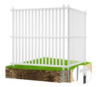 VEVOR Paneles de Valla de Privacidad de Vinilo 122x122 cm Tira de Aire Acondicionado 2 Paneles Pantallas de Privacidad con Estacas de Metal, Accesorios para Suelos Blandos para Oculto Botes de Basura