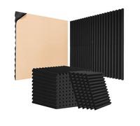 VEVOR Paneles de Espuma Acústica 30,5 x 30,5 x 2,5 cm, Paneles de Pared Insonorizados Adhesivos Alta Densidad, Resistentes al Fuego, Paneles Absorbentes de Sonido a Paredes y Techos de Estudio, 48 uds