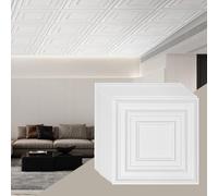 VEVOR Paneles para Techo Suspendidos, Paquete de 12, Láminas de PVC de Primera Calidad, Fácil Instalación/Corte, Plástico, para Decoración del Hogar/Oficina, Patrón de Clavijas Blancas, 605 x 605 mm