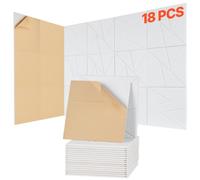 VEVOR Paneles Pared Acústicos 18 uds 30 x 30 x 1 cm Blanco Cuadrícula Diamantes