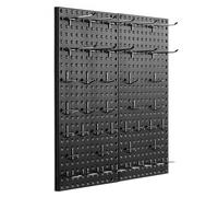 VEVOR Paneles Perforados de Metal de 609,6 x 304,8 x 19 mm 2 Paneles, Organizador de Pared Resistente con Accesorios, para Sala de Estar, Almacenamiento de Herramientas, Sala de Manualidades, Negro