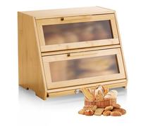 VEVOR Panera de Doble Capa a Encimera Cocina 390 x 260 x 320 mm Madera Natural