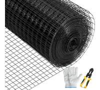 VEVOR Paño de herraje, 36 x 50 pies y tamaño de malla de 1 x 1 pulgada, acero galvanizado recubierto de vinilo de calibre 16 con un alicates de corte y un par de guantes de tela, para valla de jardín