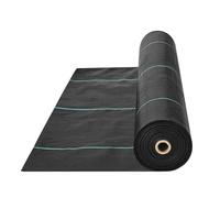 VEVOR Paño Mantillo Antimalezas 1,8 x 91,4 m Geotextil Tejido Anticrecimiento de Malezas Bajo Grava 102 g/m² Paño PP Permeable Resistente al Desgarro para Paisajismo, Cubierta del Suelo, Negro