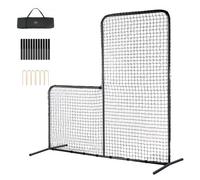 VEVOR Pantalla de Béisbol para Jaula de Bateo, Pantalla de seguridad de Sóftbol de 2130 x 960 x 2130 mm, Protector Corporal, Pantalla de Bateo Portátil con Bolsa de Transporte y Estacas de Tierra
