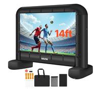 VEVOR Pantalla de Cine Inflable 259 x 146 cm 16:9 Lavable 600D con Bolsa de Almacenamiento Portátil Fácil de Instalar Visión de 160° Pantalla de Proyección para Exteriores, Cine en casa, Fiestas