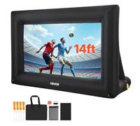 VEVOR Pantalla de Cine Inflable 272 x 150 cm Tela 600D Lavable con Bolsa de Almacenamiento Portátil Fácil de Instalar Pantalla de Proyección para Exteriores, Cine en casa, Fiestas, Marco Negro