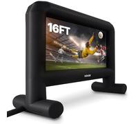 VEVOR Pantalla de Cine Inflable 288 x 155 cm 16:9 Lavable 600D con Bolsa de Almacenamiento Portátil Fácil de Instalar Visión de 160° Pantalla de Proyección para Exteriores, Cine en casa, Fiestas
