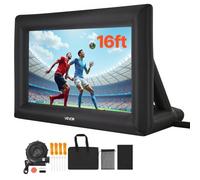 VEVOR Pantalla de Cine Inflable 319 x 182 cm Tela 600D Lavable con Bolsa de Almacenamiento Portátil Fácil de Instalar Pantalla de Proyección para Exteriores, Cine en casa, Fiestas, Marco Negro