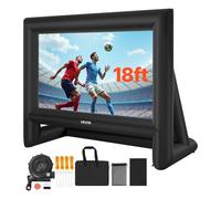VEVOR Pantalla de Cine Inflable 335 x 198 cm 16:9 Lavable 600D con Bolsa de Almacenamiento Portátil Fácil de Instalar Visión de 160° Pantalla de Proyección para Exteriores, Cine en casa, Fiestas