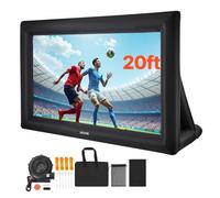 VEVOR Pantalla de Cine Inflable 423 x 240 cm Tela 600D Lavable con Bolsa de Almacenamiento Portátil Fácil de Instalar Pantalla de Proyección para Exteriores, Cine en casa, Fiestas, Marco Negro