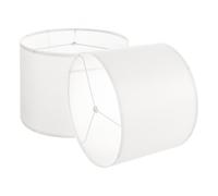 VEVOR Pantalla de Lámpara Forma de Tambor 2 Piezas 33x25 cm de Lino y PVC Estructura de Metal Resistente Pantalla Cilíndrica para Lámparas de Mesa, de Pie, Colgantes Fácil Montaje, Lino Blanquecino