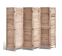 VEVOR Pantalla de Madera Portátil de Estilo Europeo, Biombo Plegable de Madera de 6 Paneles para Privacidad, 2420x1700x18,5 mm para Separar Habitaciones, Hogar, Restaurante y Dormitorio, Color Madera