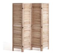 VEVOR Pantalla de Madera Portátil con Rejilla de Madera, Biombo Plegable de 4 Paneles para Privacidad, 1620 x 1700 x 18,5 mm para Separar Habitaciones, Hogar, Restaurante y Dormitorio, Color Madera
