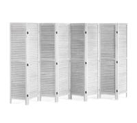 VEVOR Pantalla de Madera Portátil de Estilo Europeo, Biombo Plegable de Madera de 8 Paneles para Privacidad, 3250 x 1700 x 18,5 mm para Separar Habitaciones, Hogar, Restaurante y Dormitorio, Blanco