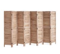 VEVOR Pantalla de Madera Portátil de Estilo Europeo, Biombo Plegable de Madera de 8 Paneles para Privacidad, 3250x1700x18,5mm para Separar Habitaciones, Hogar, Restaurante y Dormitorio, Color Madera