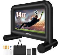 VEVOR Pantalla de Proyección Inflable Pantalla de Cine al Aire Libre 16:9 14 Pies con Lienzo de Ventilador 253,5x133 cm Proyección Trasera Delantera Montaje Estable para Fiesta, Camping al Aire Libre