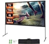VEVOR Pantalla de Proyector de Pie 120" 16:9 HD Pantalla de Proyección Portátil de Doble Cara Antiarrugas Amplio Ángulo de Visión con Bolsa de Almacenamiento para Proyector de Vídeo de Cine en Casa