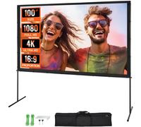 VEVOR Pantalla de Proyección Portátil de Suelo 100" para Proyector Vídeo, 16:9