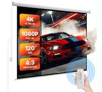 VEVOR Pantalla de Proyector Motorizada 2330 x 1747 mm, 4:3, 1080 HD, Pantalla de Proyección Eléctrica de Pared con Control Remoto, Angular de 160°, Material de PVC, para Cine en Casa, Oficina