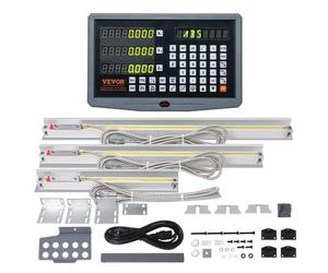VEVOR Pantalla digital, 250, 500, 600 mm, escala lineal de 3 ejes DRO Varilla de soporte Portacuchillas Caja de placa Soporte para cable de alimentación Cubierta de tornillo de mariposa Regla