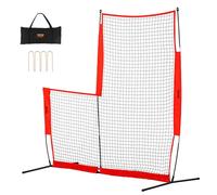 VEVOR Pantalla L de béisbol para jaula de bateo, pantalla de seguridad de béisbol y sóftbol de 7 x 7 pies, protector corporal portátil con bolsa de transporte y estacas para el suelo, red de