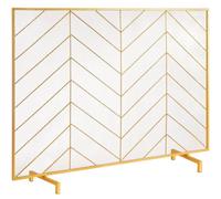 VEVOR Pantalla para Chimenea 1 Panel Salvachispas para Chimenea de Hierro 98x75,8 cm Servicio Pesado Protector contra Chispas Independiente Instalación Simple para Sala de Estar Decoración, Dorado