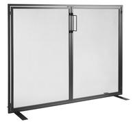 VEVOR Pantalla para Chimenea 1 Panel Salvachispas para Chimenea de Hierro 99x78 cm Resistente con Puerta Mosquitera Independiente Instalación Simple para Sala Decoración Moderna del Hogar, Negro
