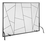 VEVOR Pantalla para Chimenea 1 Panel Salvachispas para Chimenea de Hierro Resistente 90,6x72 cm, Protector contra Chispas Independiente para Sala de Estar, Decoración Moderna del Hogar, Negro