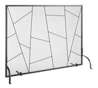 VEVOR Pantalla para Chimenea 1 Panel Salvachispas para Chimenea de Hierro Resistente 90,6x72 cm, Protector contra Chispas Independiente para Sala de Estar, Decoración Moderna del Hogar, Negro
