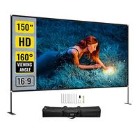 VEVOR Pantalla Proyector 381 cm Pantalla de Proyector con Soporte 347 x 202 cm HD 16:9 Pantalla de Proyección Móvil 160 Grados Pantalla Home Cinema de Tela Oxford 282,7 cm para Casa Oficina Patios