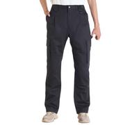 VEVOR Pantalones Resistentes al Fuego, Hombre, 100% Algodón, con Múltiples Bolsillos Cintura Elástica, Costuras Reforzadas Antidesgarro, a Trabajos de Soldadura y Ropa Informal, Talla XXL, Negro
